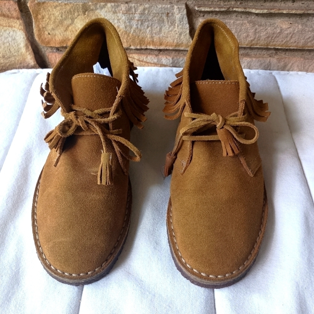 J Crew Made In Italy Brown Suede Ankle Boots with Fringe_10